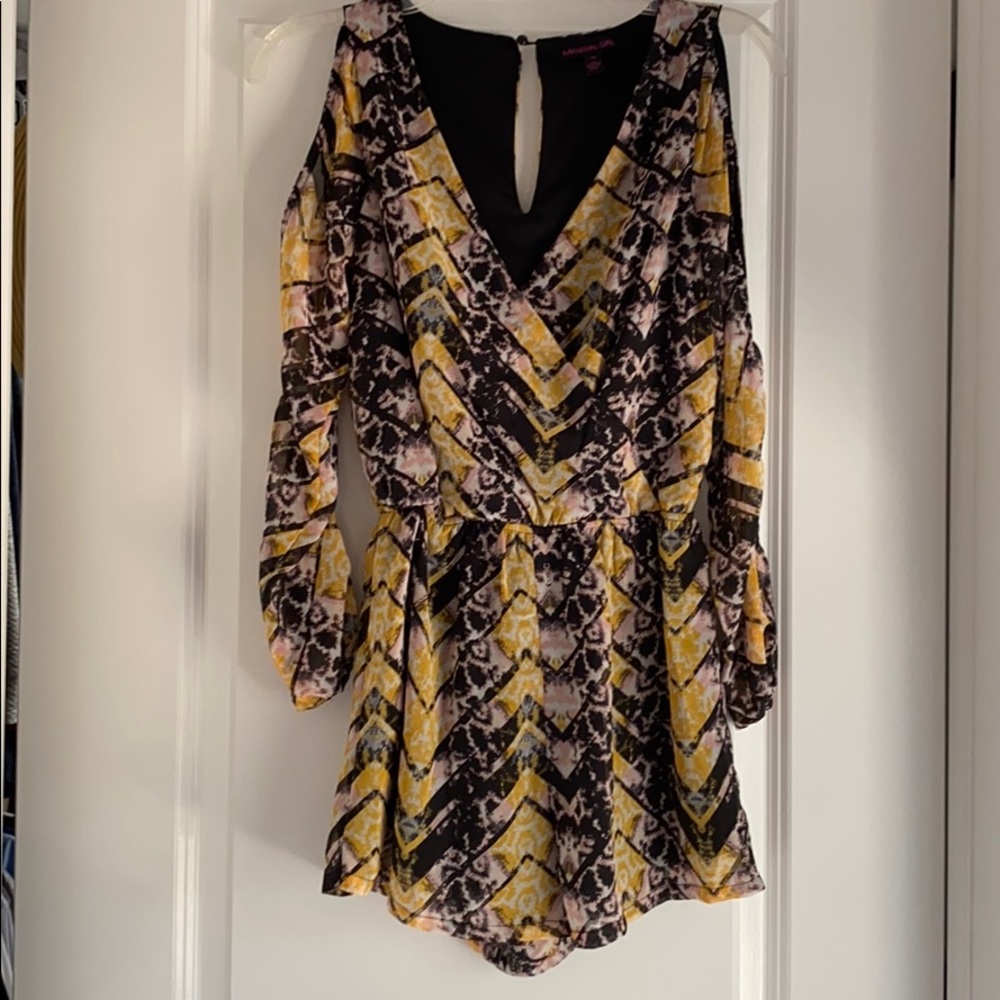 Material girl long sleeve/ shorts romper